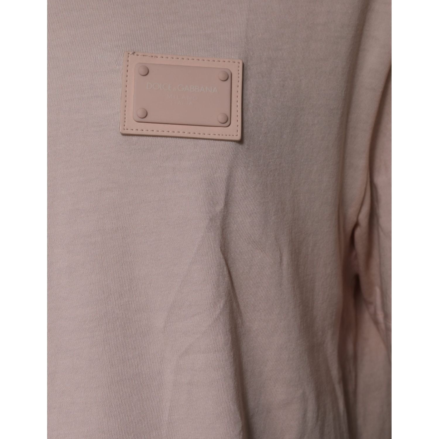 Dolce & Gabbana Beige Logo Crew Neck Short Sleeves T-shirt