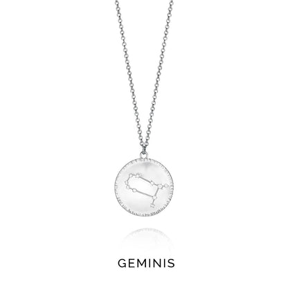 Silver necklace with Gemini constellation pendant, VICEROY JEWELS Mod. 61014C000-38G, designed for ladies, in official packaging.