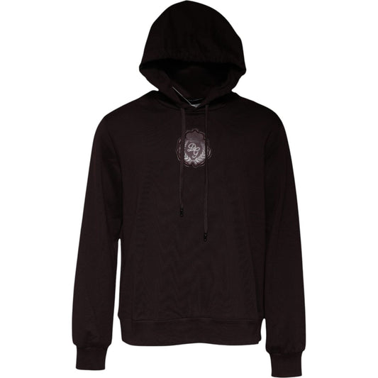 Dolce & Gabbana Brown Cotton Hooded Men Sweatshirt Sweater TSH87462-56