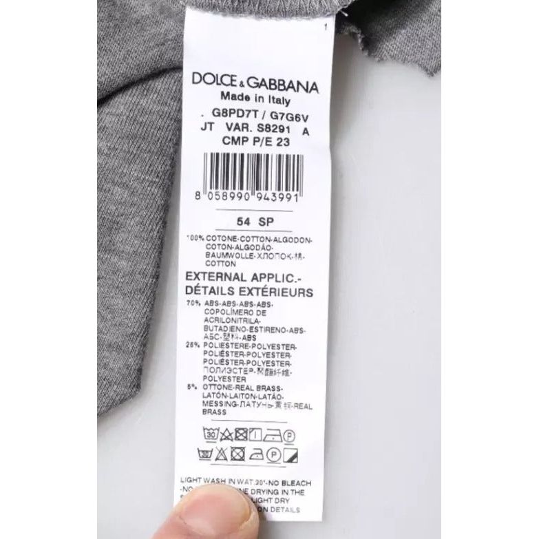 Dolce & Gabbana Gray Logo Crew Neck Short Sleeves T-shirt TSH87463-54
