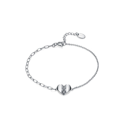 Silver bracelet from VICEROY JEWELS Mod. 61065P100-36 with heart charm, suitable for ladies, quartz analog, water resistant 3 ATM.
