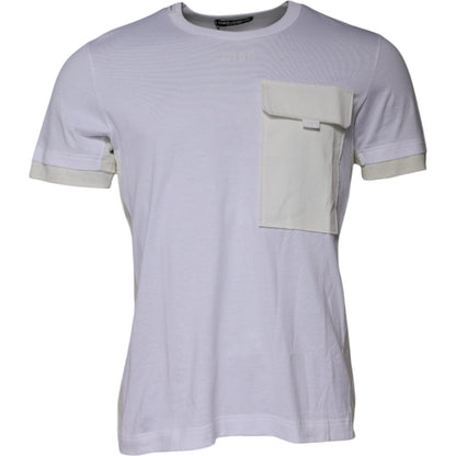 Dolce & Gabbana White Cotton Crew Neck Short Sleeves T-shirt