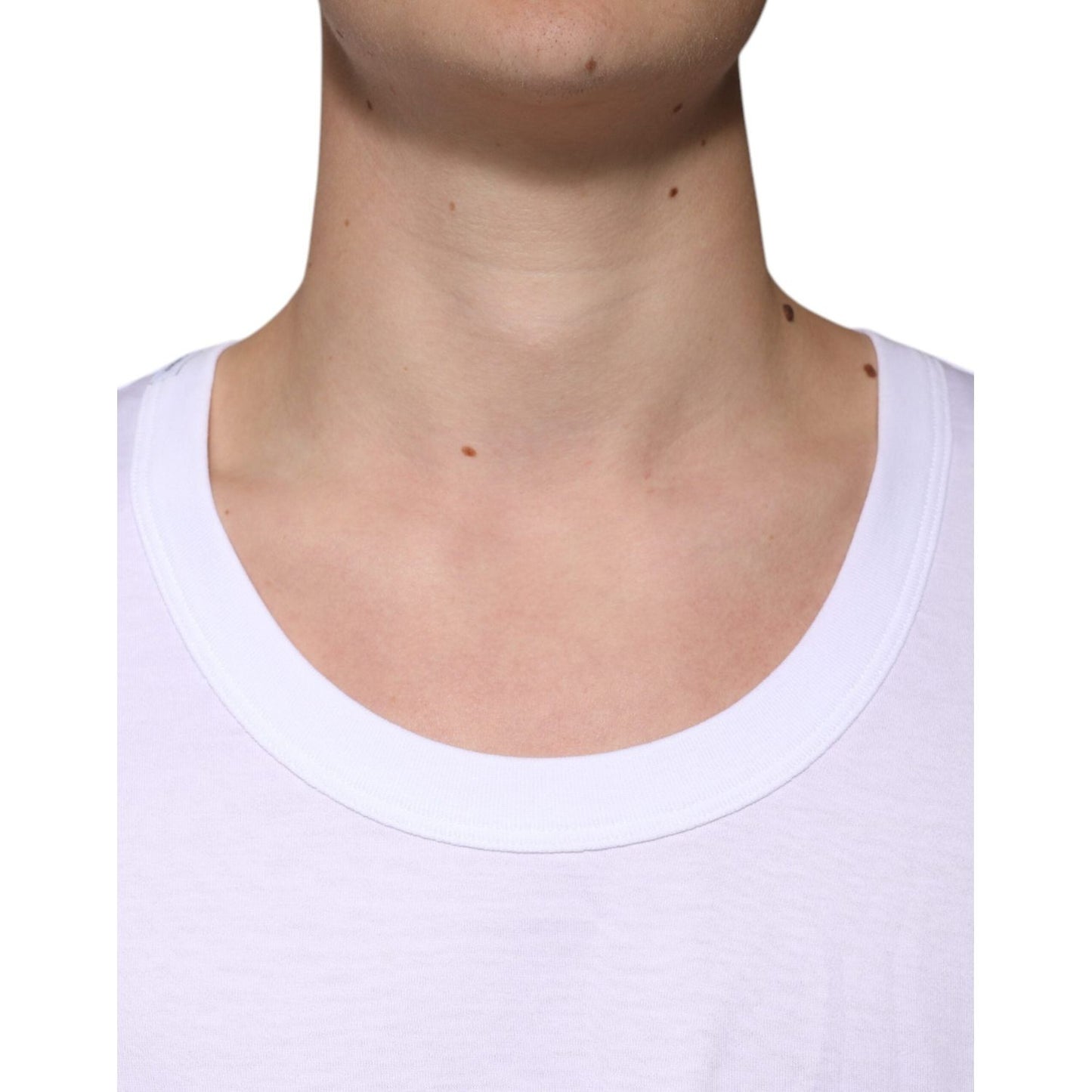 Dolce & Gabbana White Cotton Sleeveless Round Neck Tank T-shirt TSH87502-52