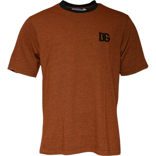 Dolce & Gabbana Brown DG Logo Polyester Crew Neck T-shirt TSH87541-44