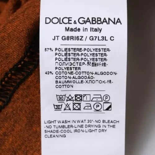 Dolce & Gabbana Brown DG Logo Polyester Crew Neck T-shirt TSH87541-44