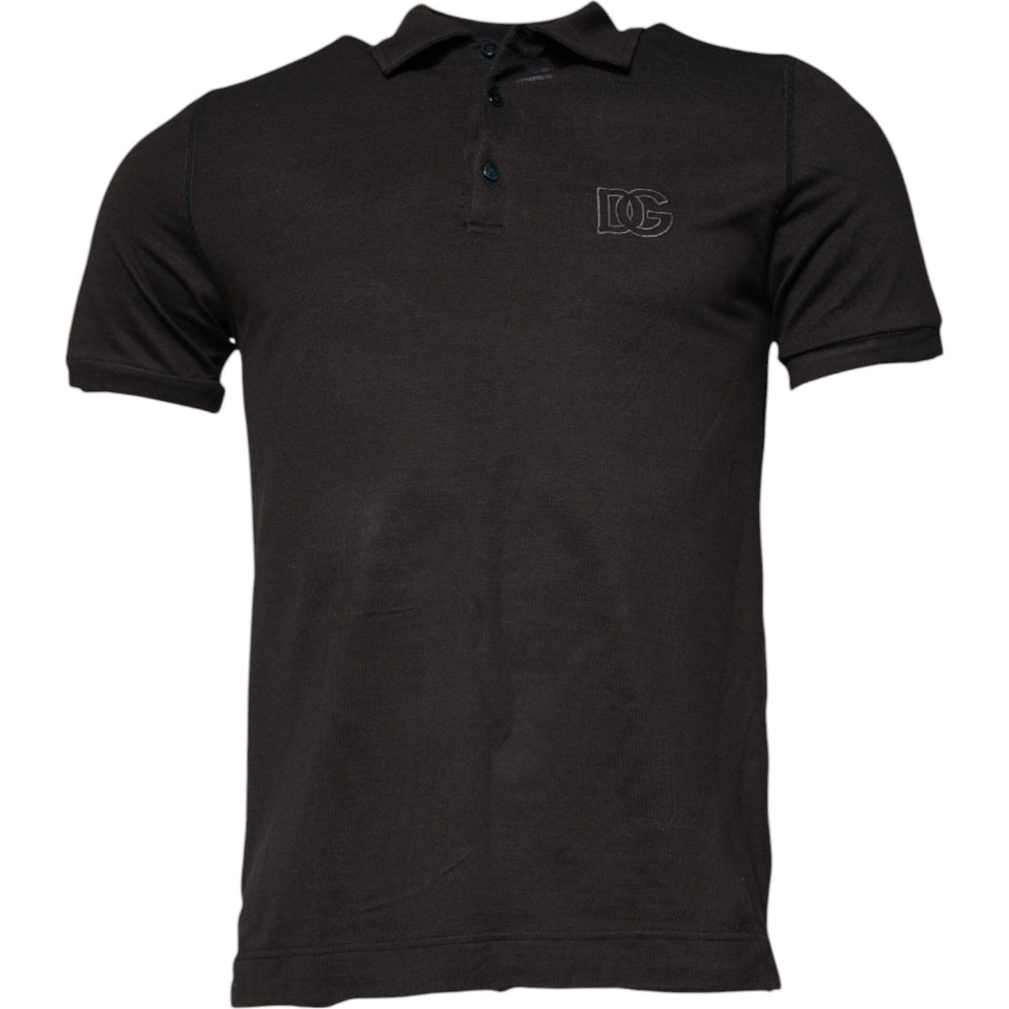 Dolce & Gabbana Dark Gray Collared Short Sleeves Polo T-shirt