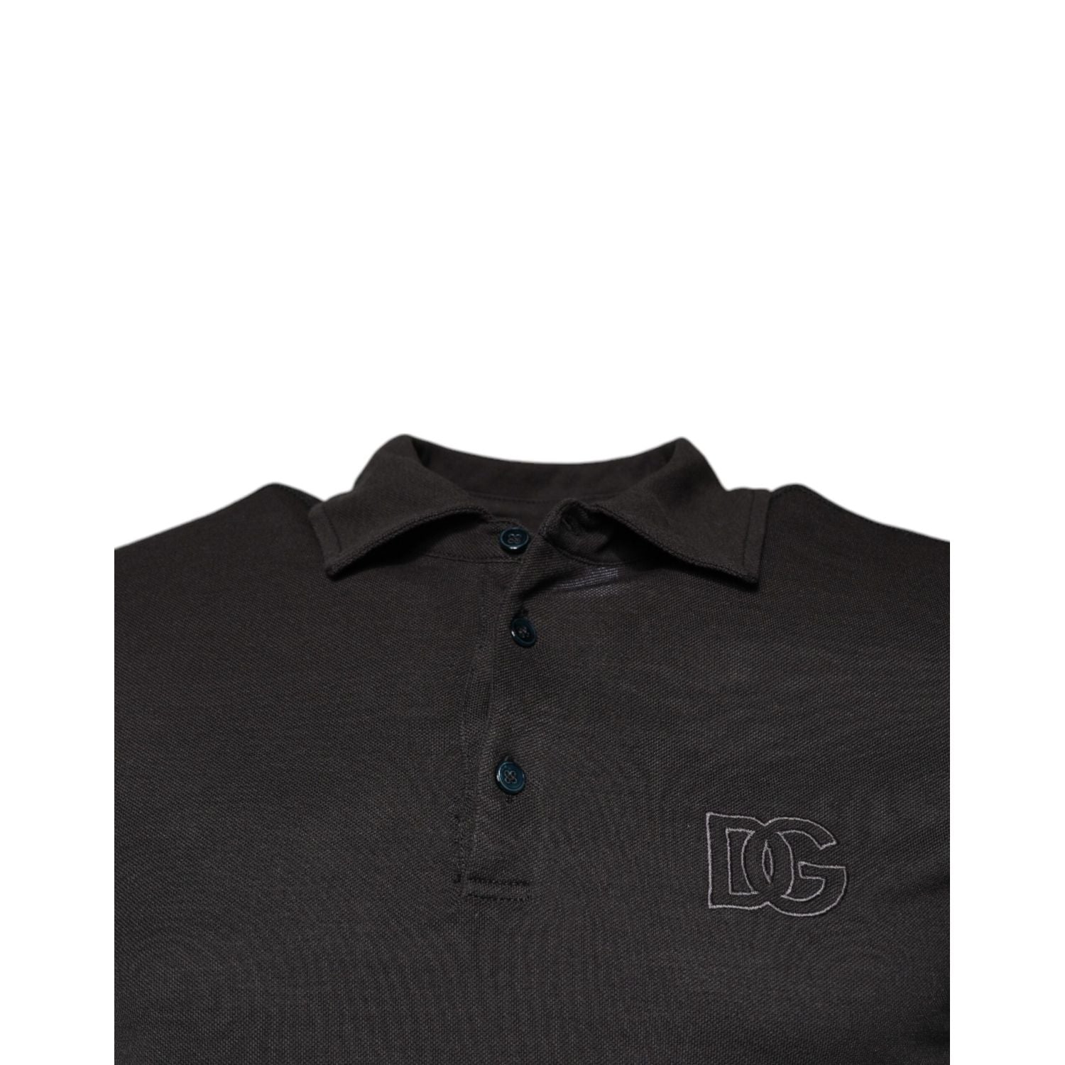 Dolce & Gabbana Dark Gray Collared Short Sleeves Polo T-shirt