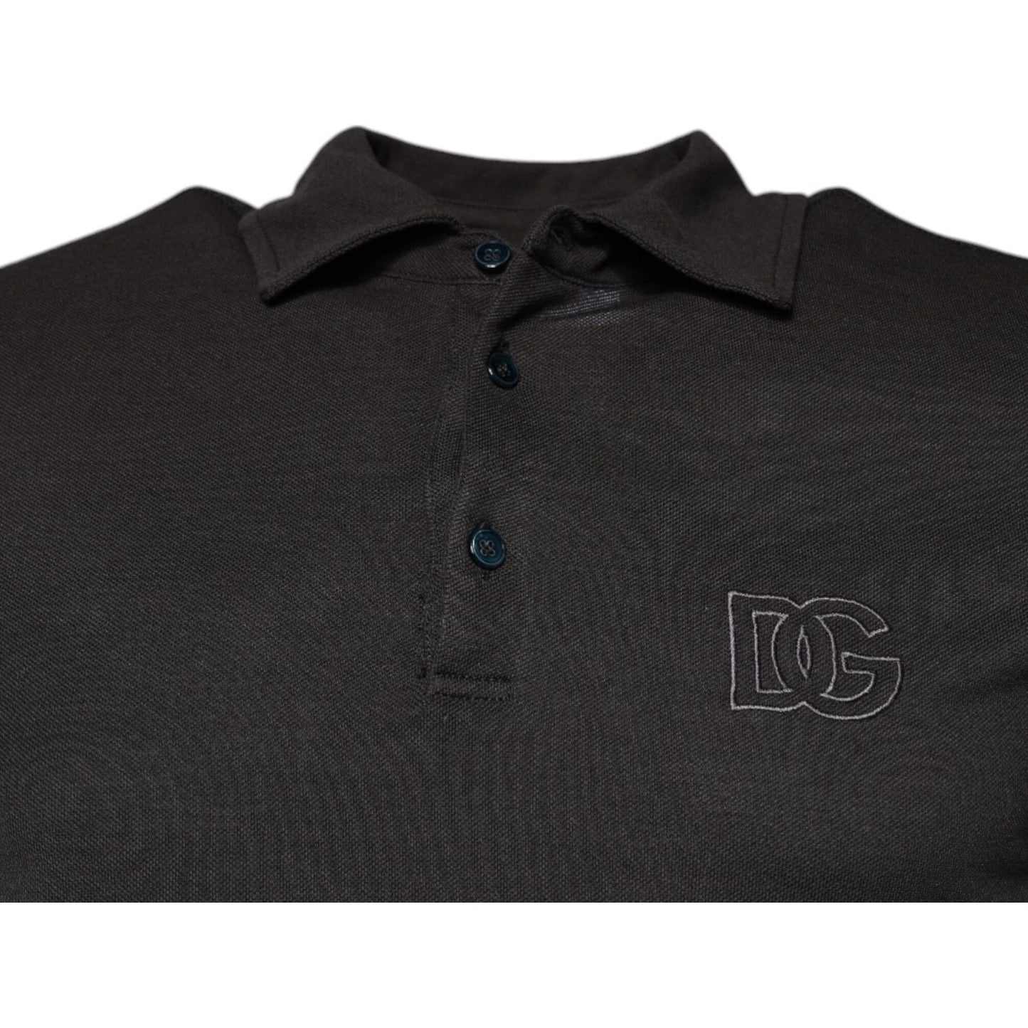 Dolce & Gabbana Dark Gray Collared Short Sleeves Polo T-shirt