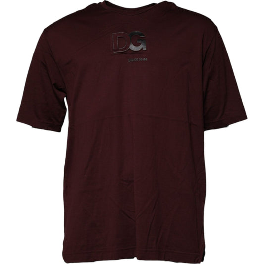 Dolce & Gabbana Brown Logo Print Cotton Crew Neck T-shirt TSH87672-56