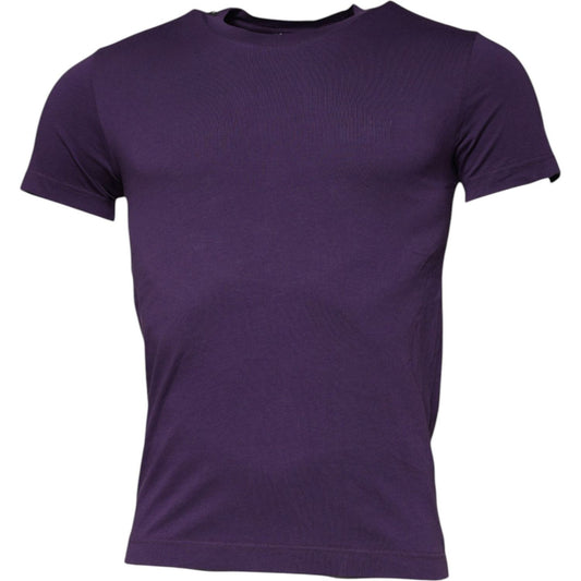 Dolce & Gabbana Violet Cotton Crew Neck Short Sleeve T-shirt