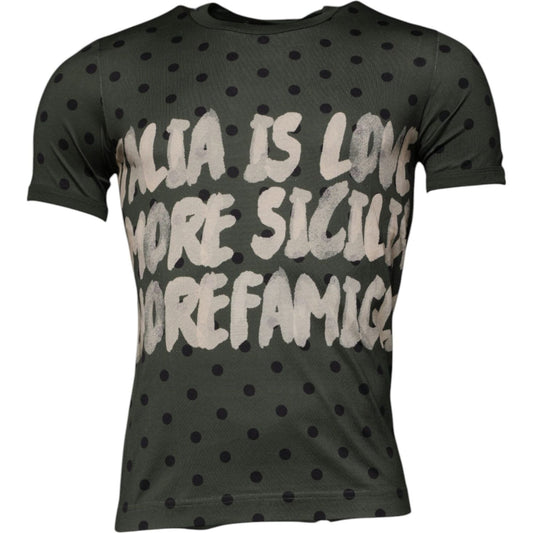 Dolce & Gabbana Gray Sicilia Cotton Crew Neck T-shirt