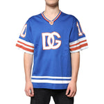 Dolce & Gabbana Blue Logo V-neck Short Sleeve T-shirt TSH87697-52