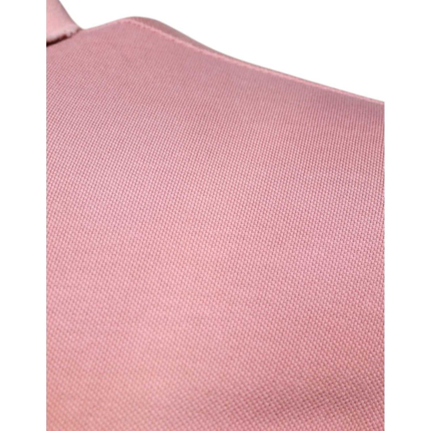 Dolce & Gabbana Pink Crown Collared Short Sleeve Polo T-shirt