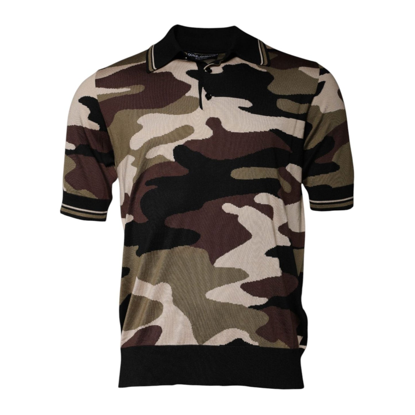 Dolce & Gabbana Multicolor Camouflage Collared Polo T-shirt TSH87704-50