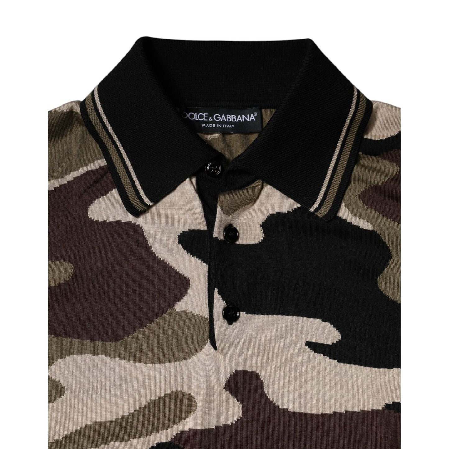 Dolce & Gabbana Multicolor Camouflage Collared Polo T-shirt TSH87709-48
