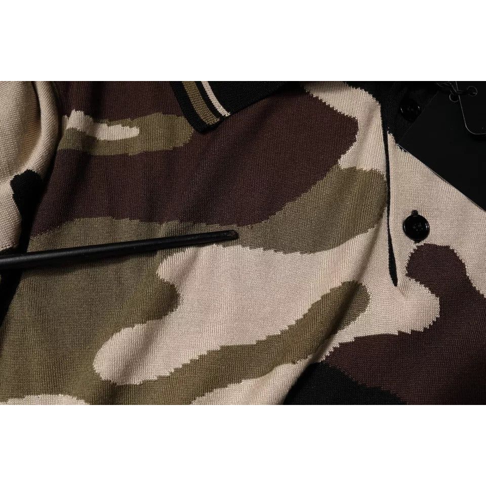 Dolce & Gabbana Multicolor Camouflage Collared Polo T-shirt TSH87709-48