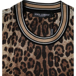 Dolce & Gabbana Brown Leopard Crew Neck Short Sleeve T-shirt TSH87718-50