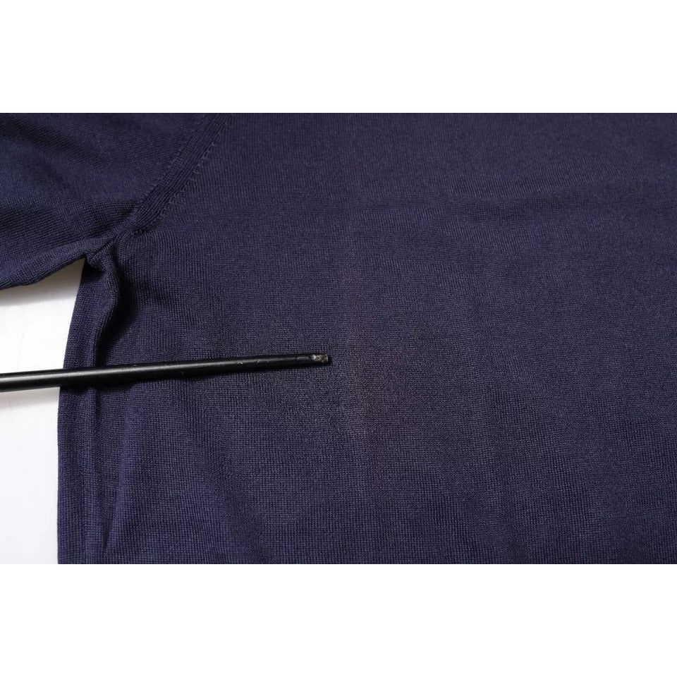 Dolce & Gabbana Blue Silk Collared Short Sleeves Polo T-shirt TSH87741-48