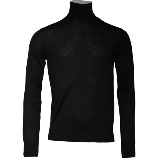 Dolce & Gabbana Black Cashmere Turtleneck Pullover Sweater