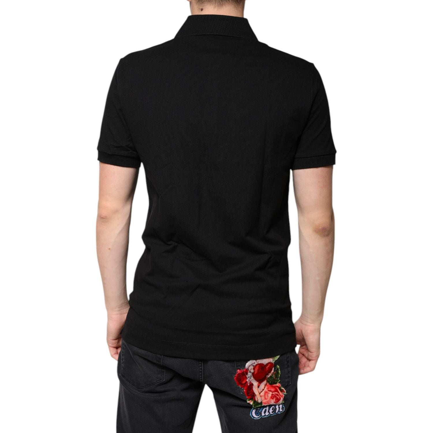 Dolce & Gabbana Black DG Collared Short Sleeves Polo T-shirt
