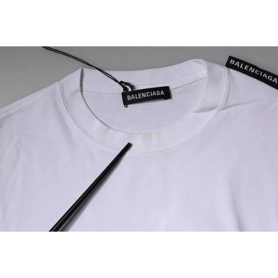 Balenciaga White Logo Cotton Jersey Crew Neck Short Sleeves T-shirt 1728,67345645728,Balenciaga,Clothing,Material: 100% Cotton,Men,Men - Clothing,Preowned / Defect,S,T-Shirts - Men - Clothing,White Balenciaga TSH878482-S