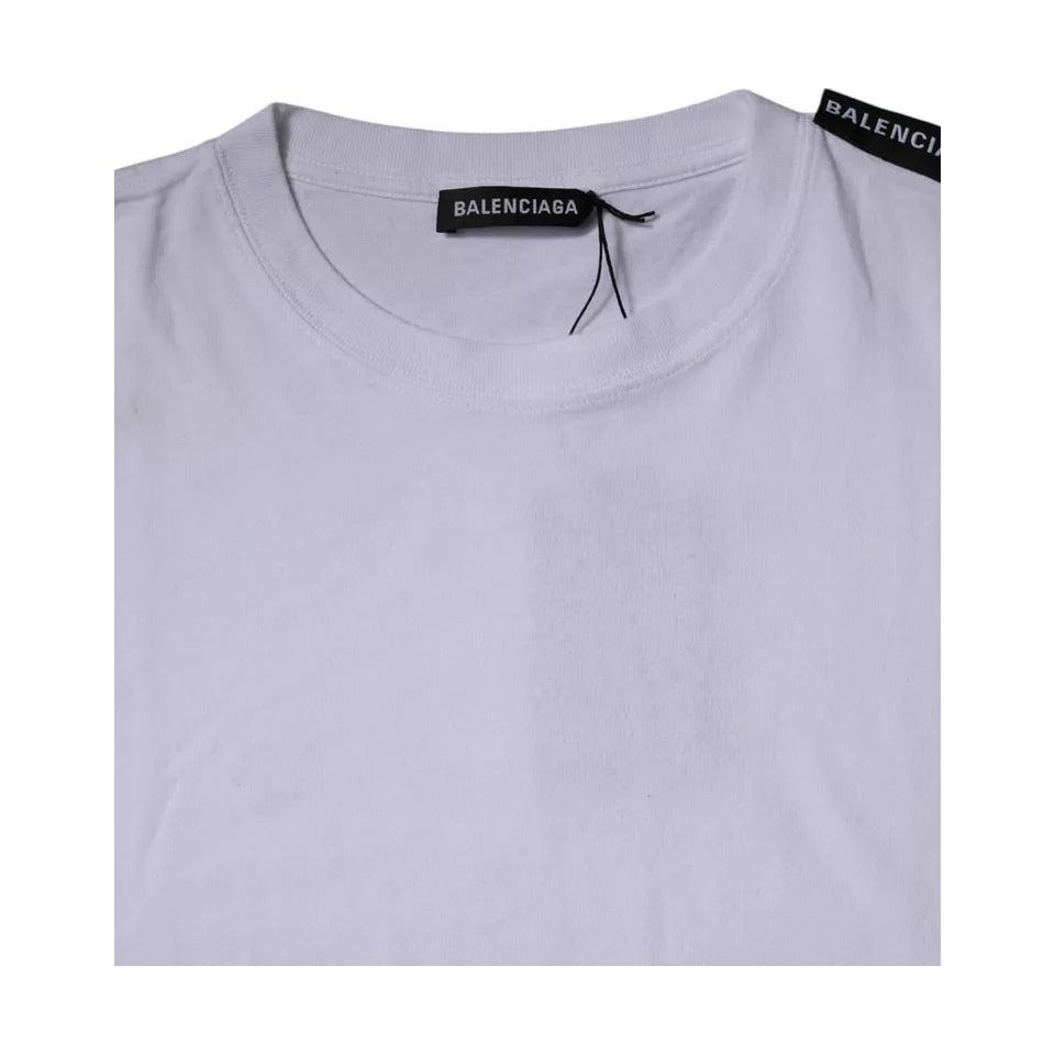 Balenciaga White Logo Cotton Jersey Crew Neck Short Sleeves T-shirt 1728,67345645728,Balenciaga,Clothing,Material: 100% Cotton,Men,Men - Clothing,Preowned / Defect,S,T-Shirts - Men - Clothing,White Balenciaga TSH878482-S