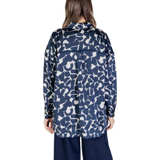 ICHI Blue Polyester Shirt IC-15692500010-IT36|XXS