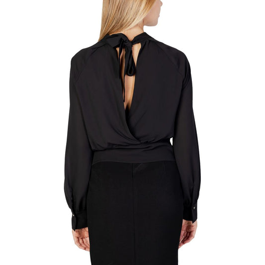 Sandro Ferrone Black Polyester Blouse SA-13053600009-42 | S