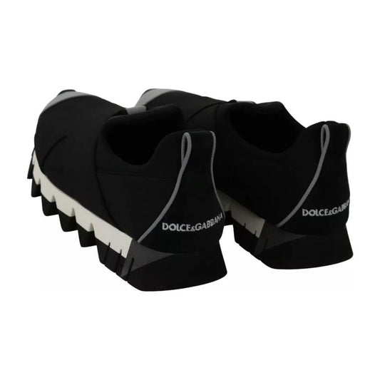 Dolce & Gabbana Black Shark Neoprene Stretch Sneakers Shoes