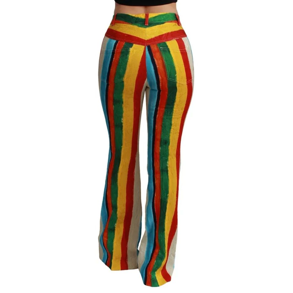 Dolce & Gabbana Multicolor Flared Riga Pittorica Pants