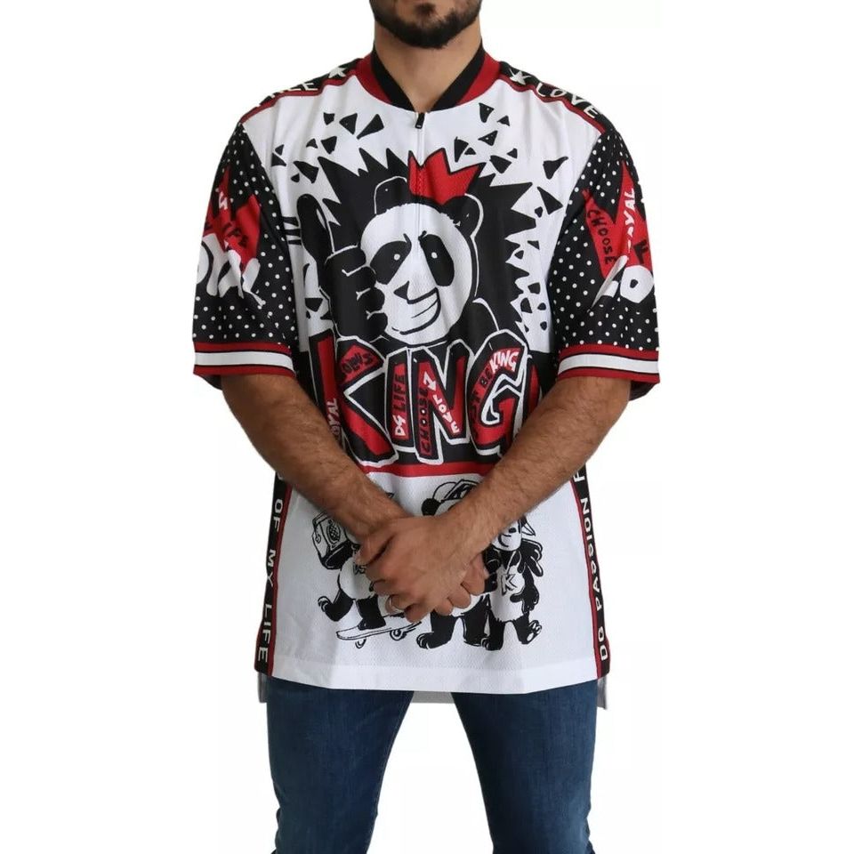 Dolce & Gabbana White King Panda Polyester T-shirt Top TSH5183-44