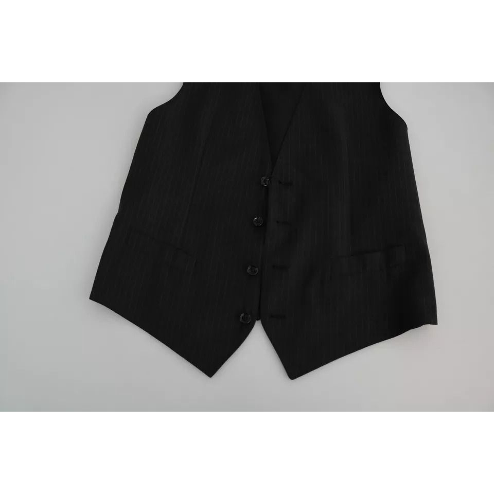 Dolce & Gabbana Black Men Formal STAFF Dress Waistcoat Vest