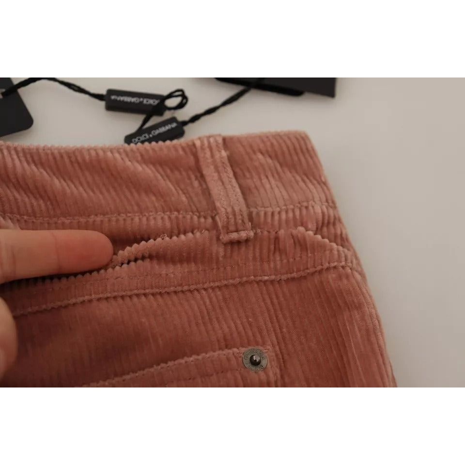 Dolce & Gabbana Pink Cotton Corduroy Skinny Jeans PAN72291 -38