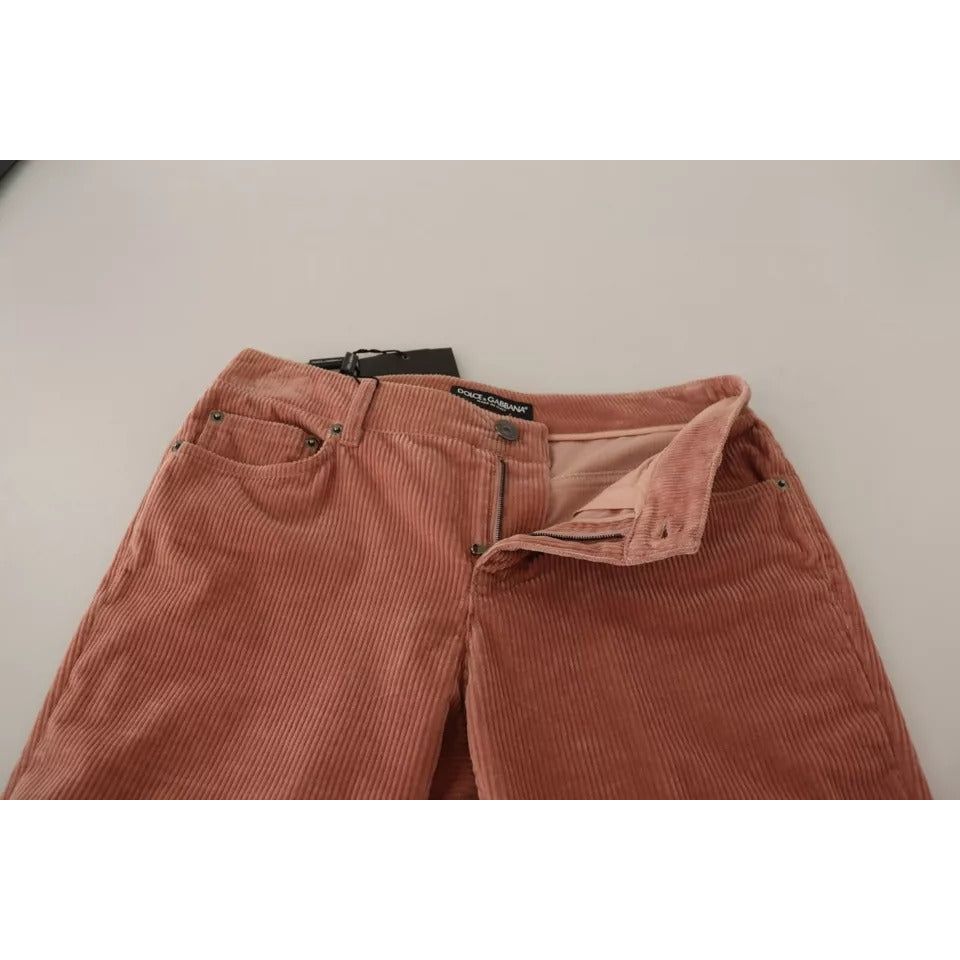 Dolce & Gabbana Pink Cotton Corduroy Skinny Jeans PAN72291 -38