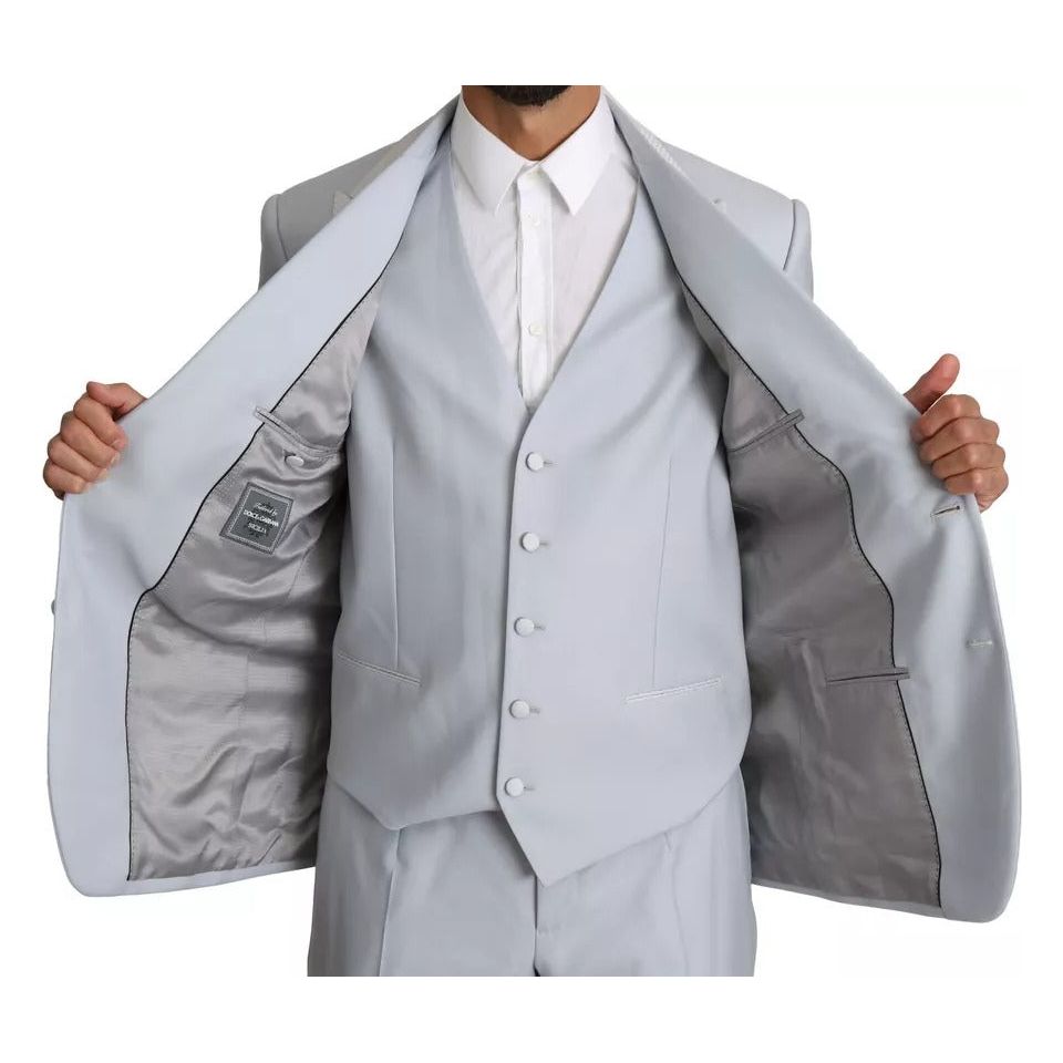 Dolce & Gabbana Light Blue SICILIA Wool 3 Piece Suit KOS1521-52