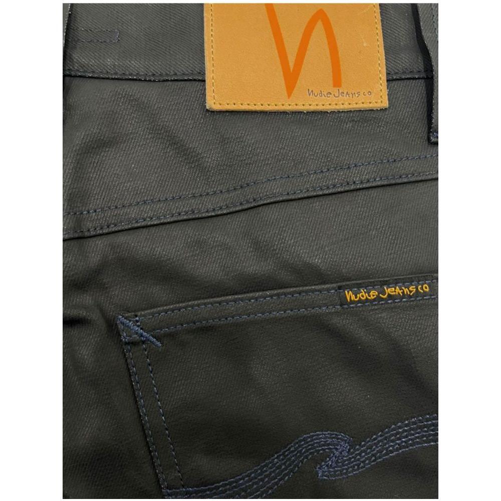 Nudie Jeans Black Cotton Men Jeans