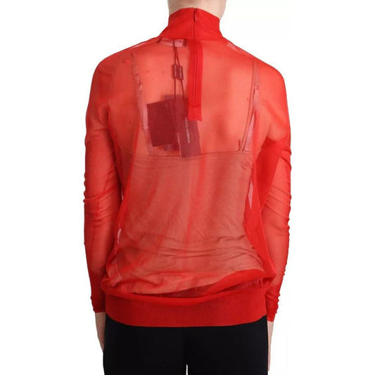 Dolce & Gabbana Orange Semi Transparent Blouse Sweater TSH6860-38