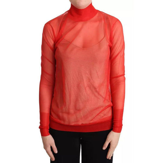 Dolce & Gabbana Orange Semi Transparent Blouse Sweater TSH6860-38