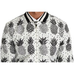 Dolce & Gabbana White Black Pineapple Bomber Coat Jacket JKT2257-44