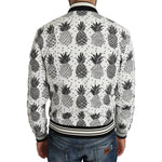 Dolce & Gabbana White Black Pineapple Bomber Coat Jacket JKT2257-44