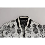 Dolce & Gabbana White Black Pineapple Bomber Coat Jacket JKT2257-44