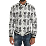 Dolce & Gabbana White Black Pineapple Bomber Coat Jacket JKT2257-44