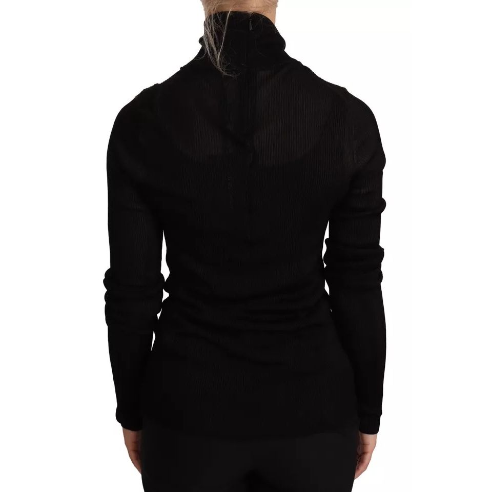 Dolce & Gabbana Black Turtleneck Slim Fit Pullover Sweater