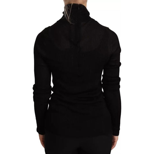Dolce & Gabbana Black Turtleneck Slim Fit Pullover Sweater