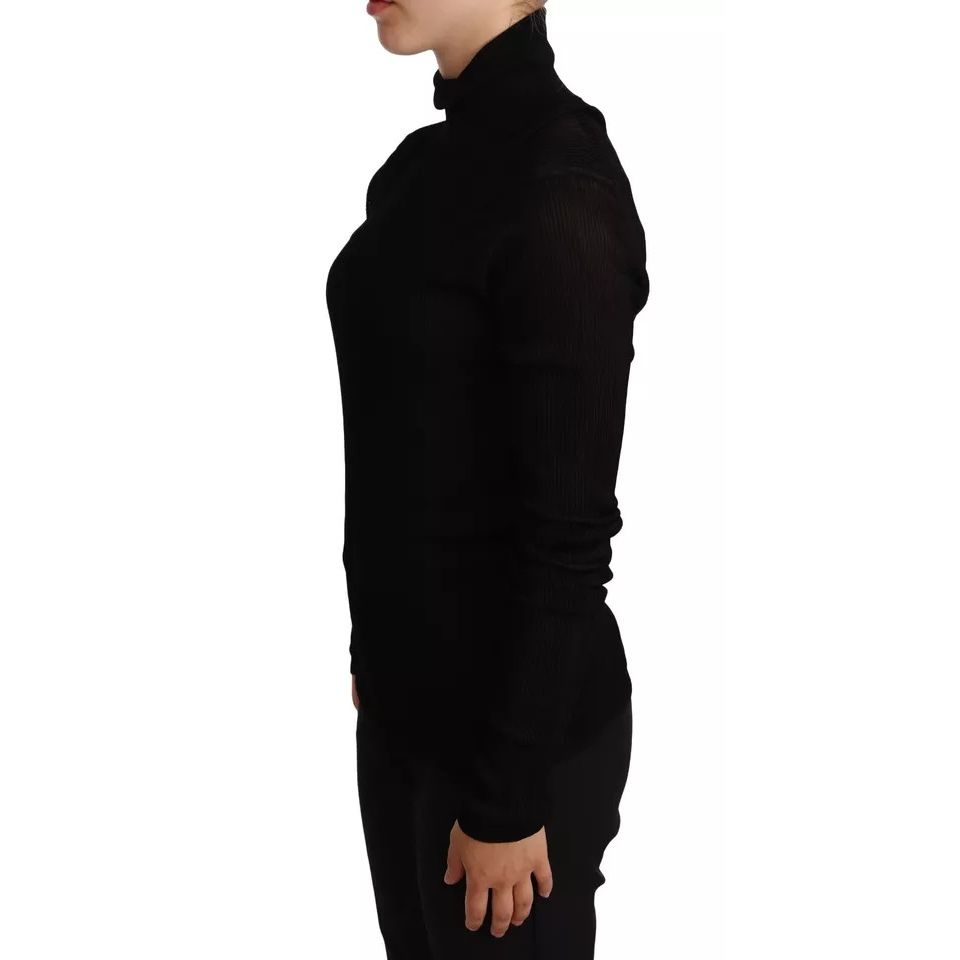 Dolce & Gabbana Black Turtleneck Slim Fit Pullover Sweater