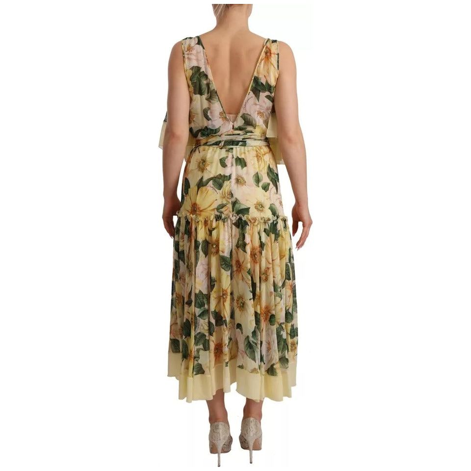 Dolce & Gabbana Multicolor Silk Floral Print Long Maxi Dress DR28249-36