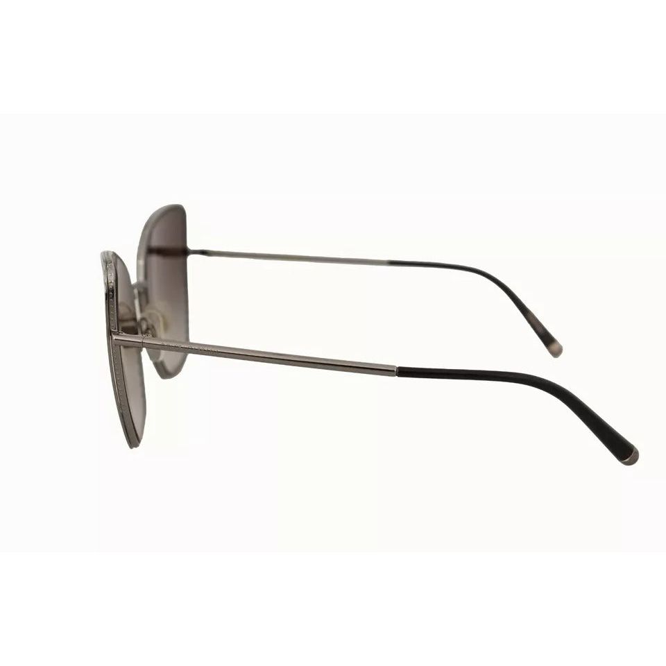 Dolce & Gabbana DG2212 Black Silver Oval Metal Frame Lace Logo Sunglasses