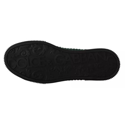 Dolce & Gabbana Green Corduroy High Tops Sneakers Mens Casual Shoes