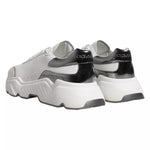 Dolce & Gabbana White Silver DAYMASTER Leather Sneakers Men Shoes MV1433-42