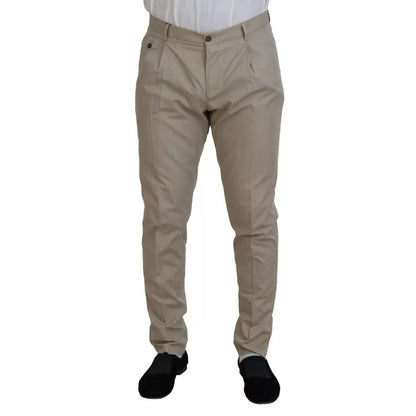 Dolce & Gabbana Beige Cotton Chino Men Formal Pants